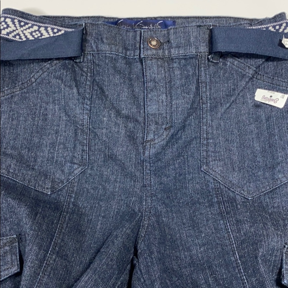 Gloria Vanderbilt SZ 8 Belted Blue Denim Jeans Capri New. D22 - Picture 9 of 12